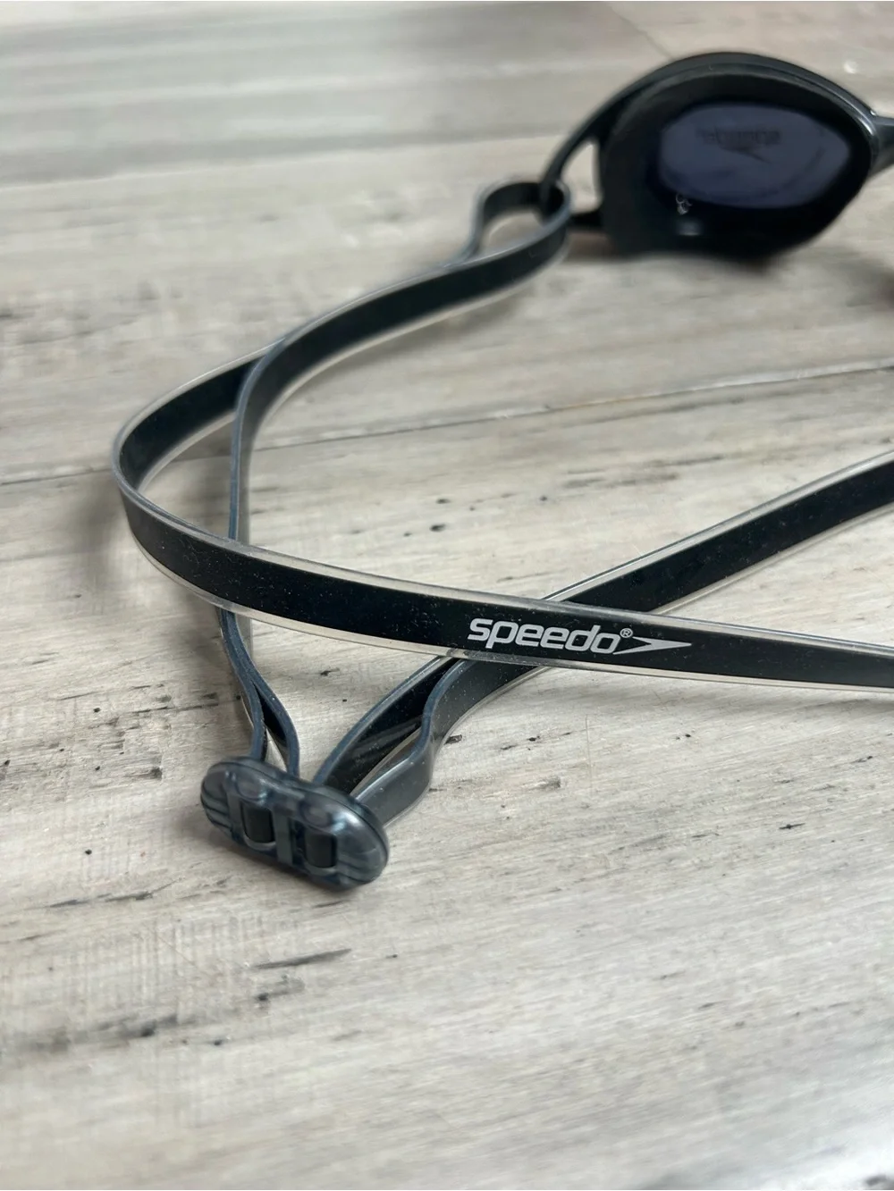 Speedo Men's Black Swim Goggles with Mirrored Teal Lenses